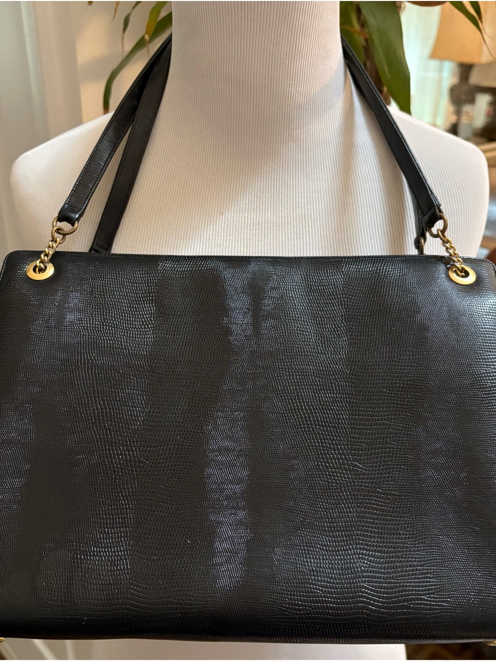 VINTAGE Coblentz Textured Black Leatherette Shoulder Bag